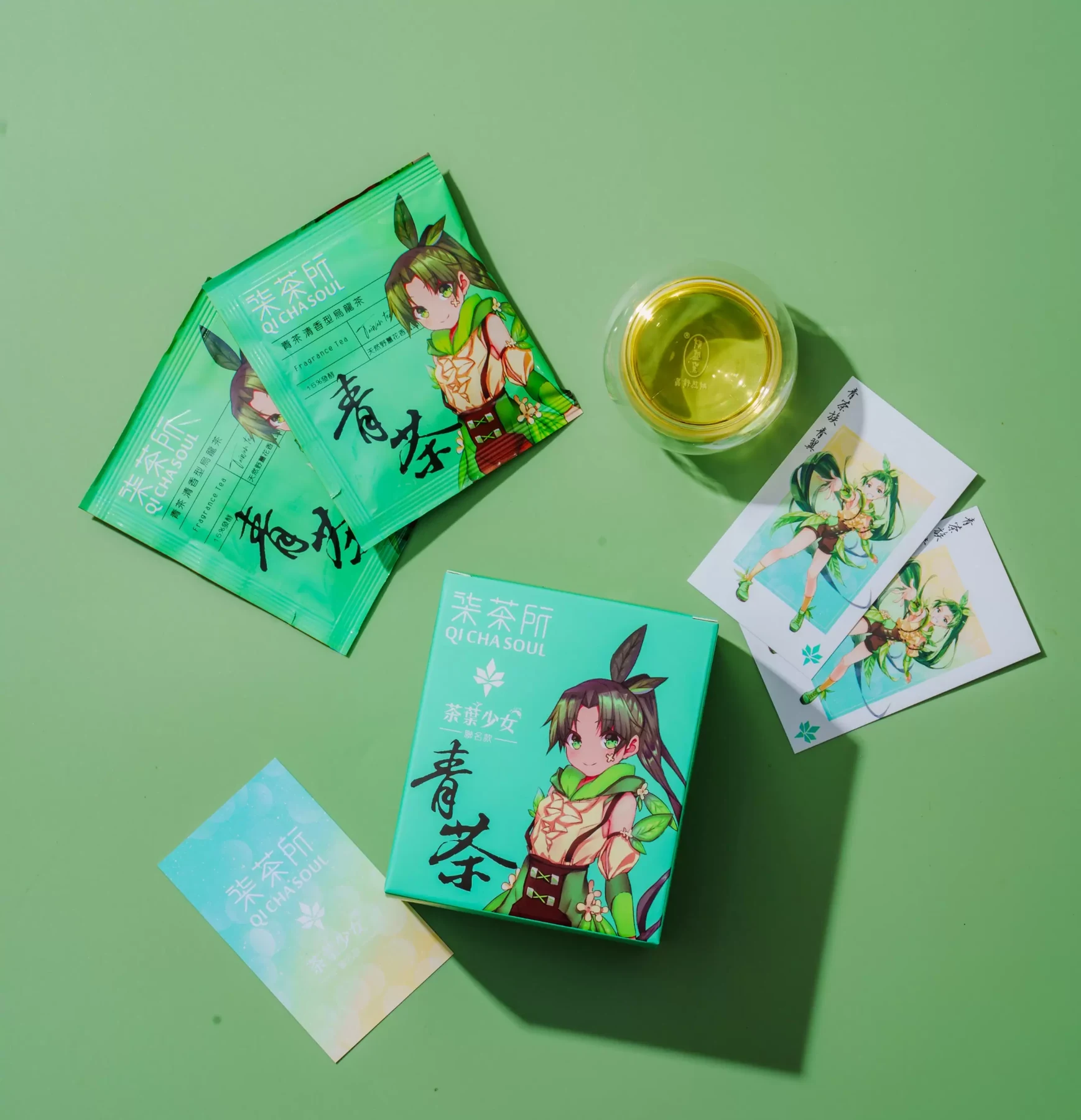 茶葉少女青茶包裝